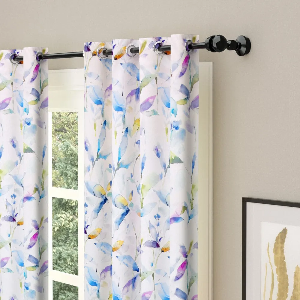 Abstract Floral Blackout Curtain Set