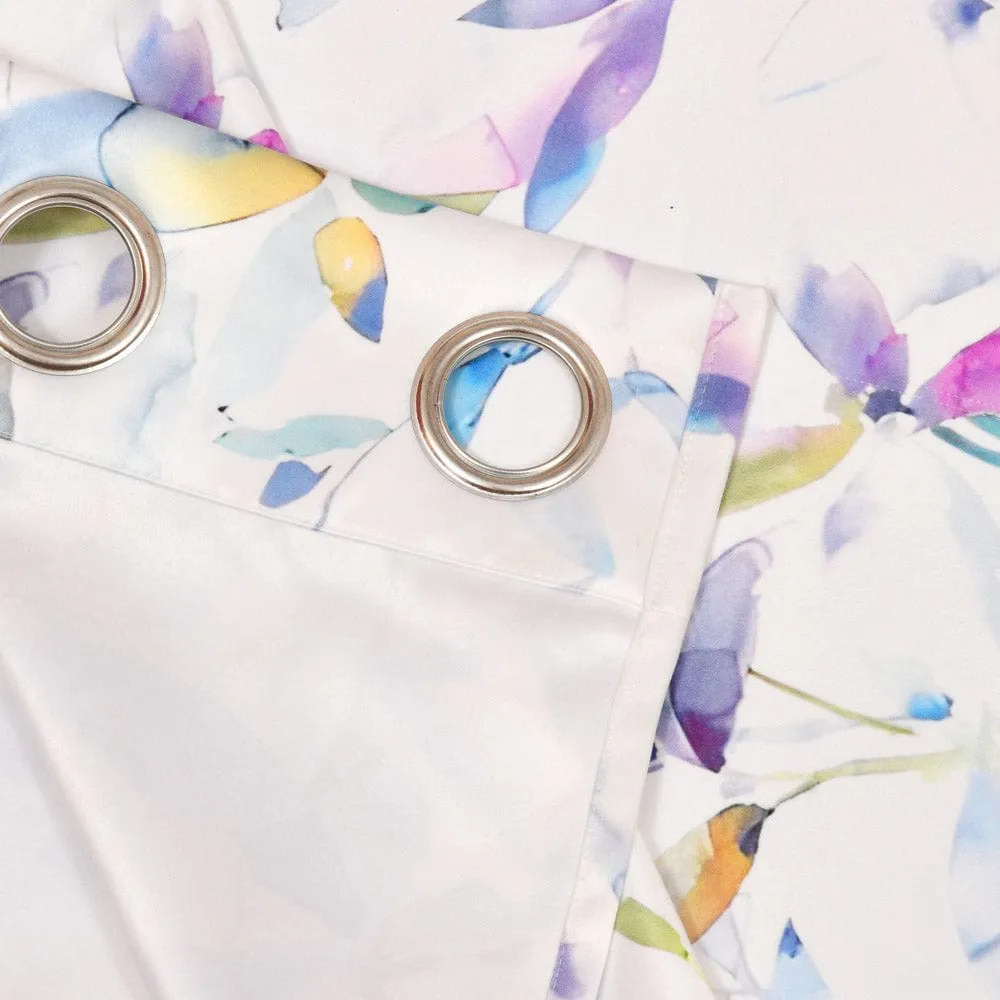 Abstract Floral Blackout Curtain Set