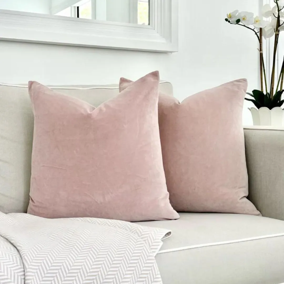 Alsace Velvet Cushion | Rose
