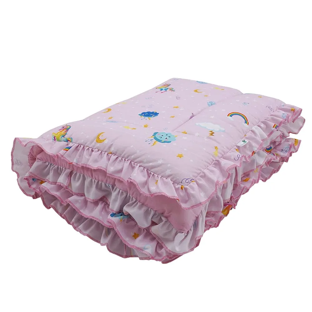 Baby Moo Unicorn Soft Frill Large Duvet Quilt - Pink