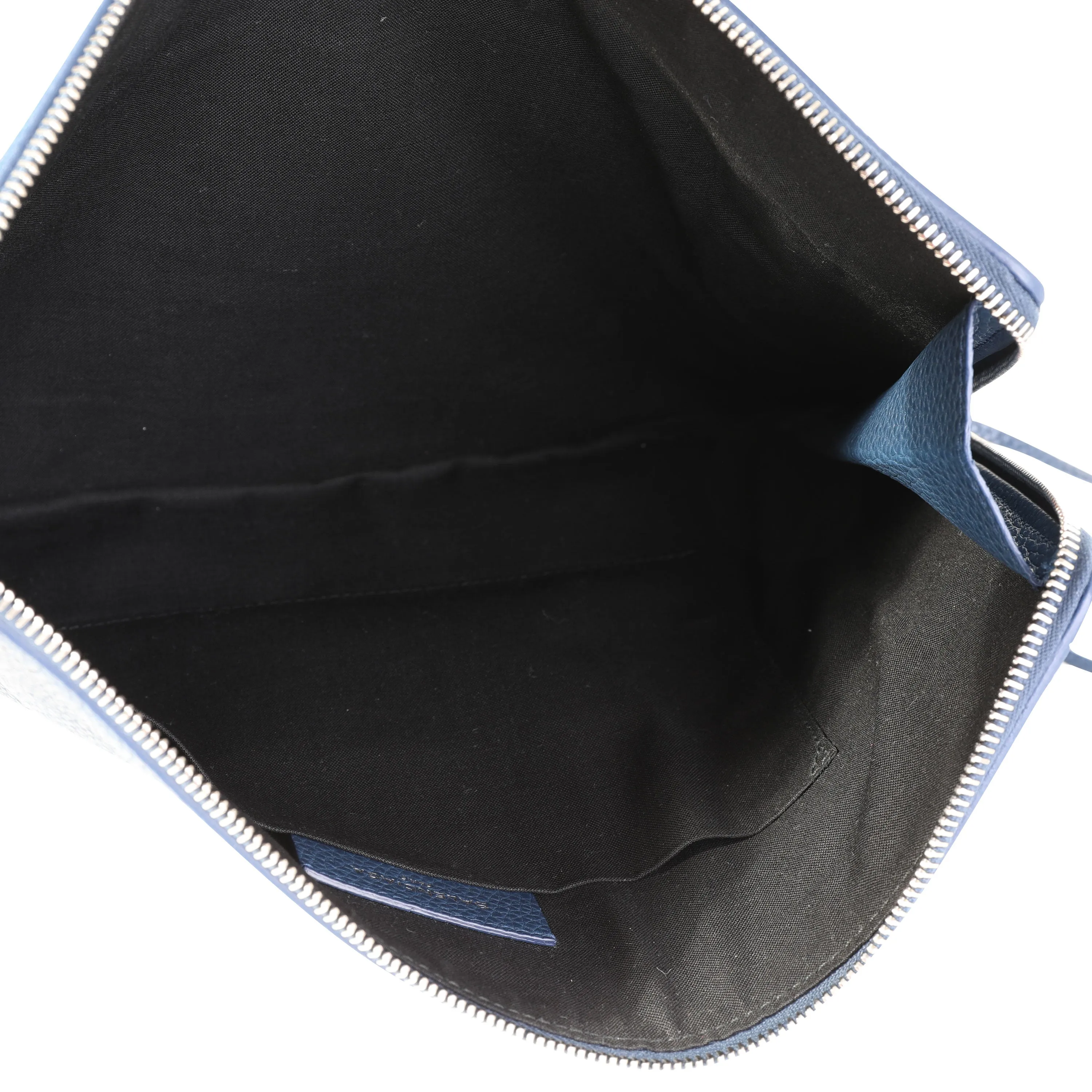 Balenciaga Blue Grained Calfskin Blackout Pouch