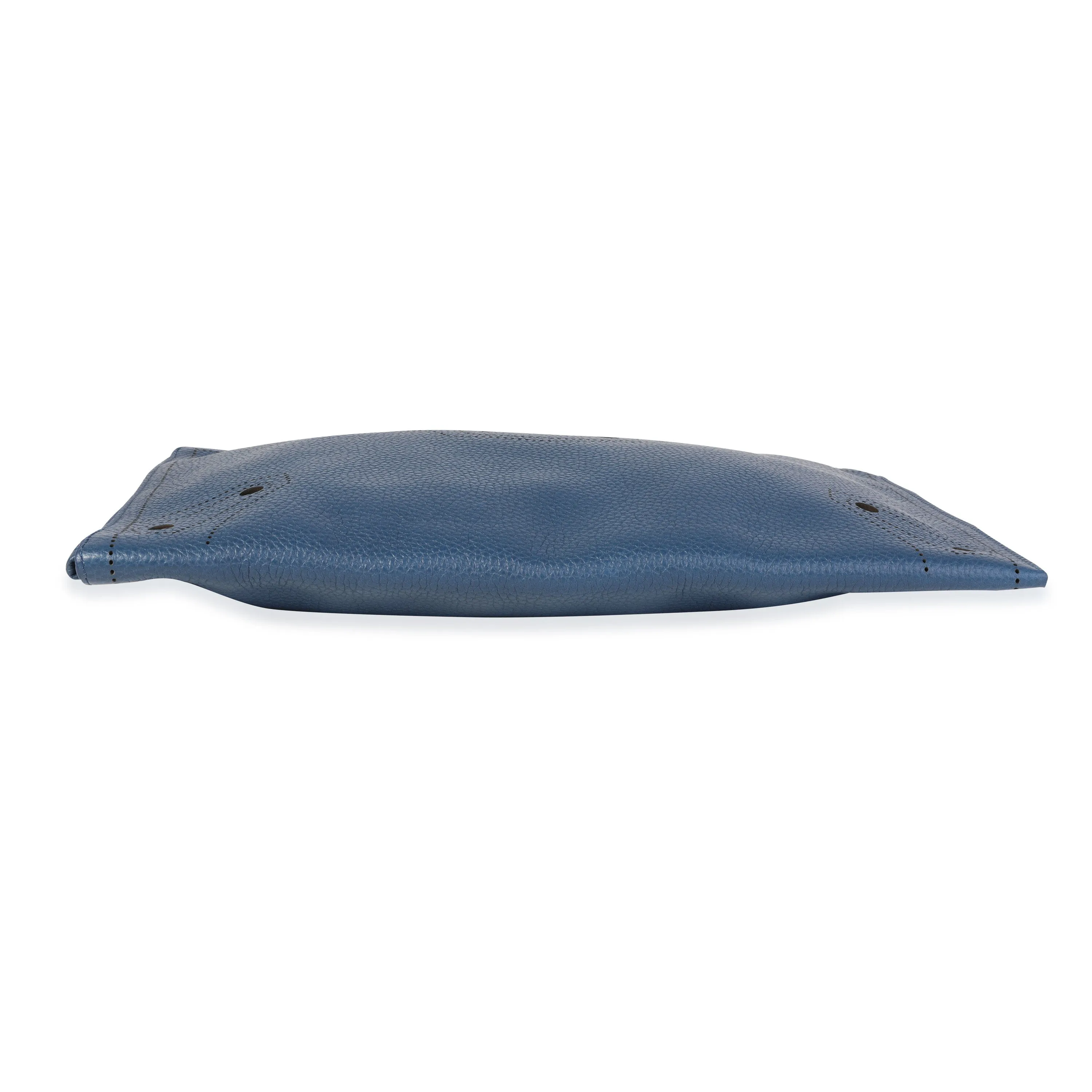 Balenciaga Blue Grained Calfskin Blackout Pouch