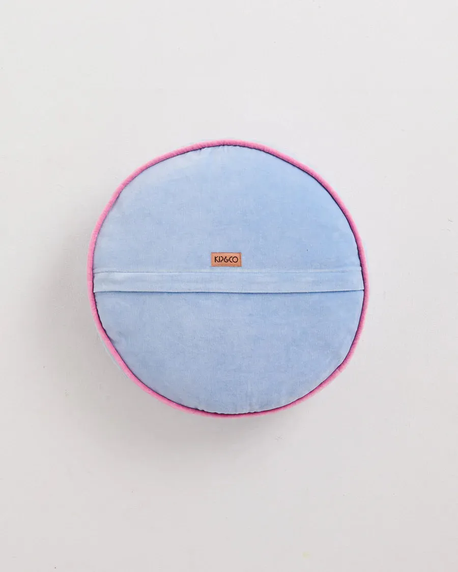 Bay Blue Velvet Pea Cushion