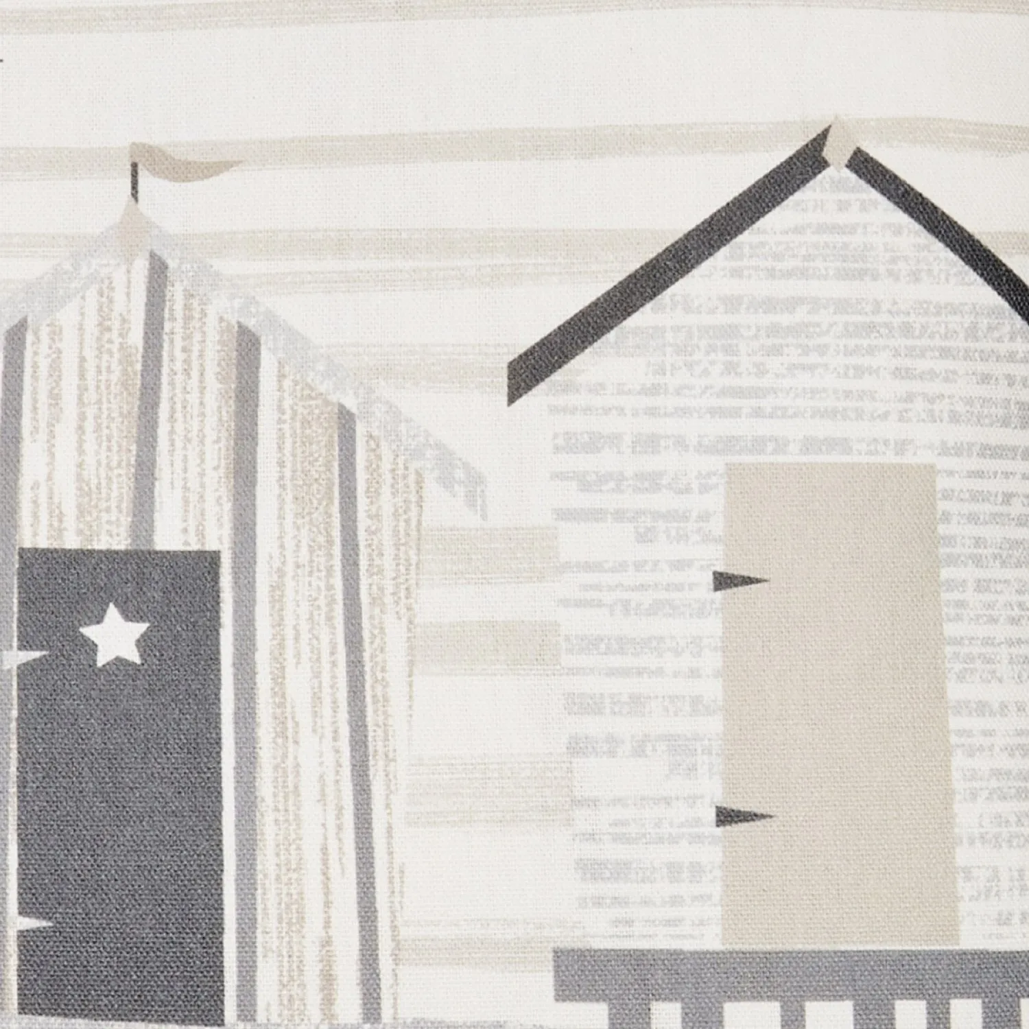 Beach Huts Natural Outdoor Cushion (43cm x 43cm)