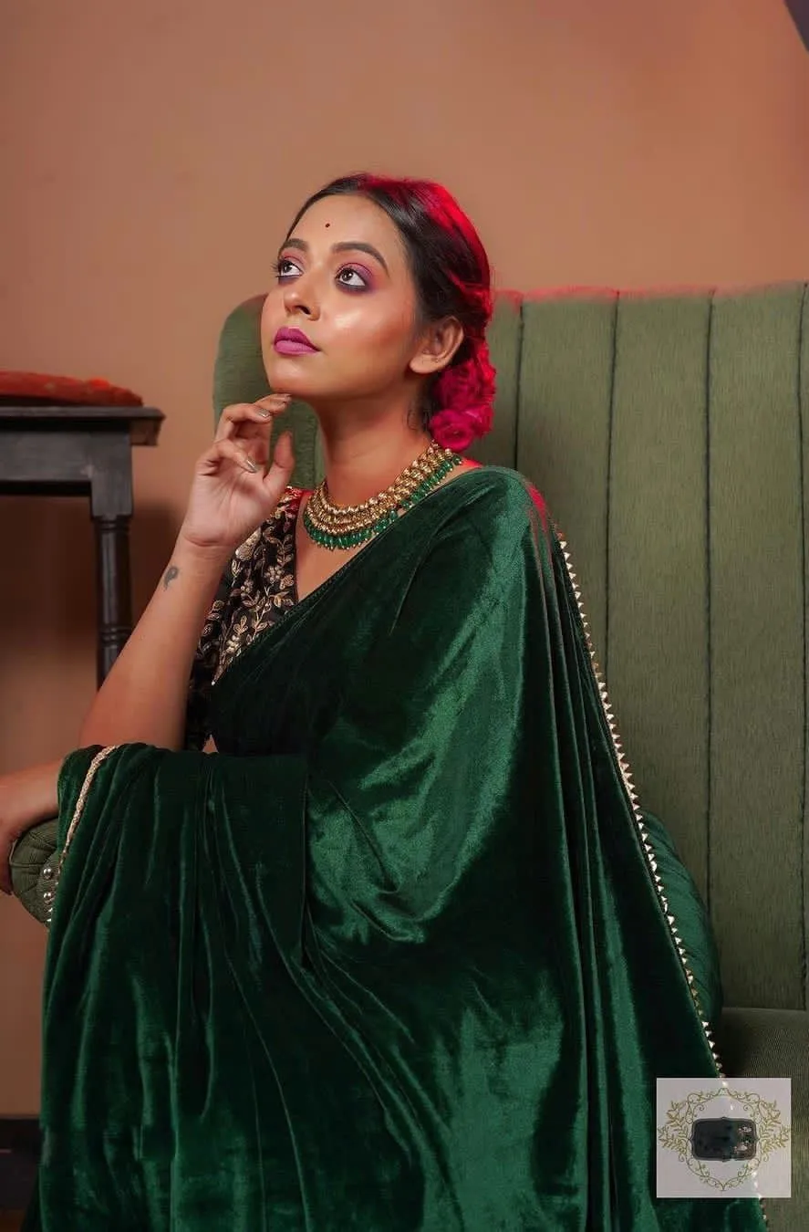 Beautiful Designer Viscose velvet Silk Saree
