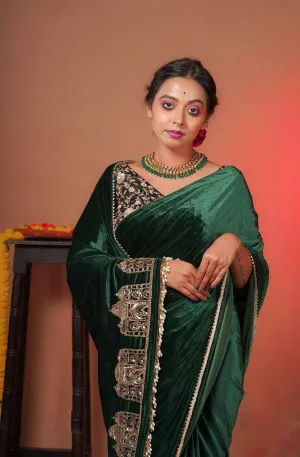 Beautiful Designer Viscose velvet Silk Saree