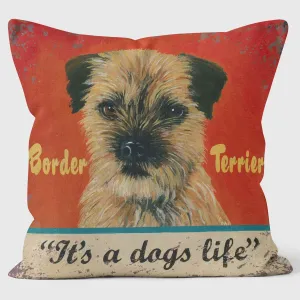 Border Terrier - Martin Wiscombe -Art Print Cushion