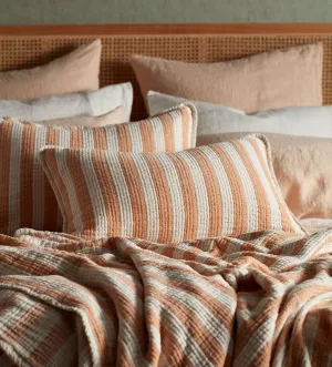 Butterscotch Reggie Stripe 100% Cotton Cushion Cover and Throw