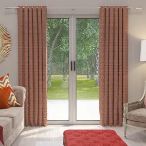 Colorado Geometric Red Curtains