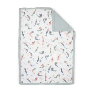 Cotton Muslin Toddler Comforter - Mermaid Party