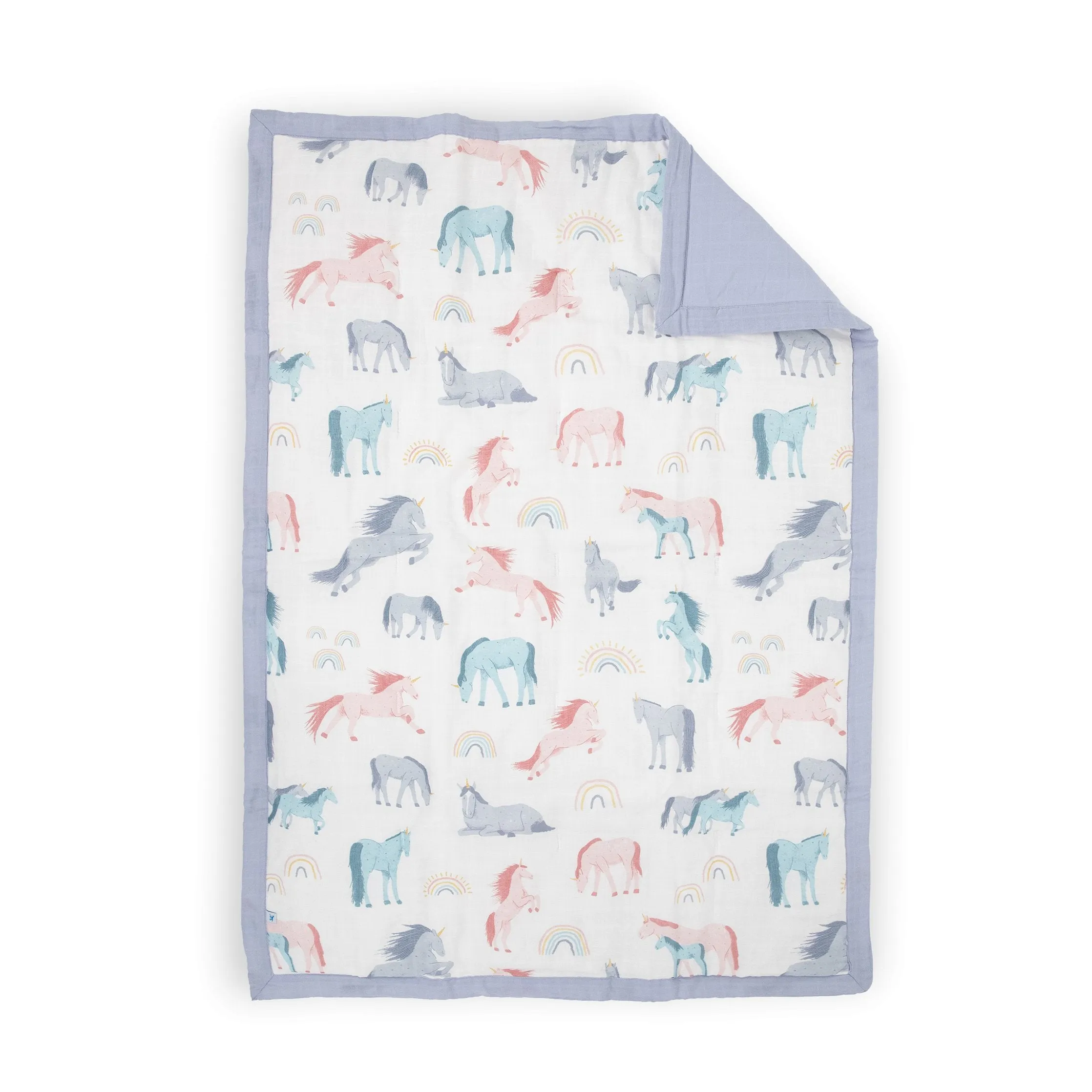 Cotton Muslin Toddler Comforter - Unicorns