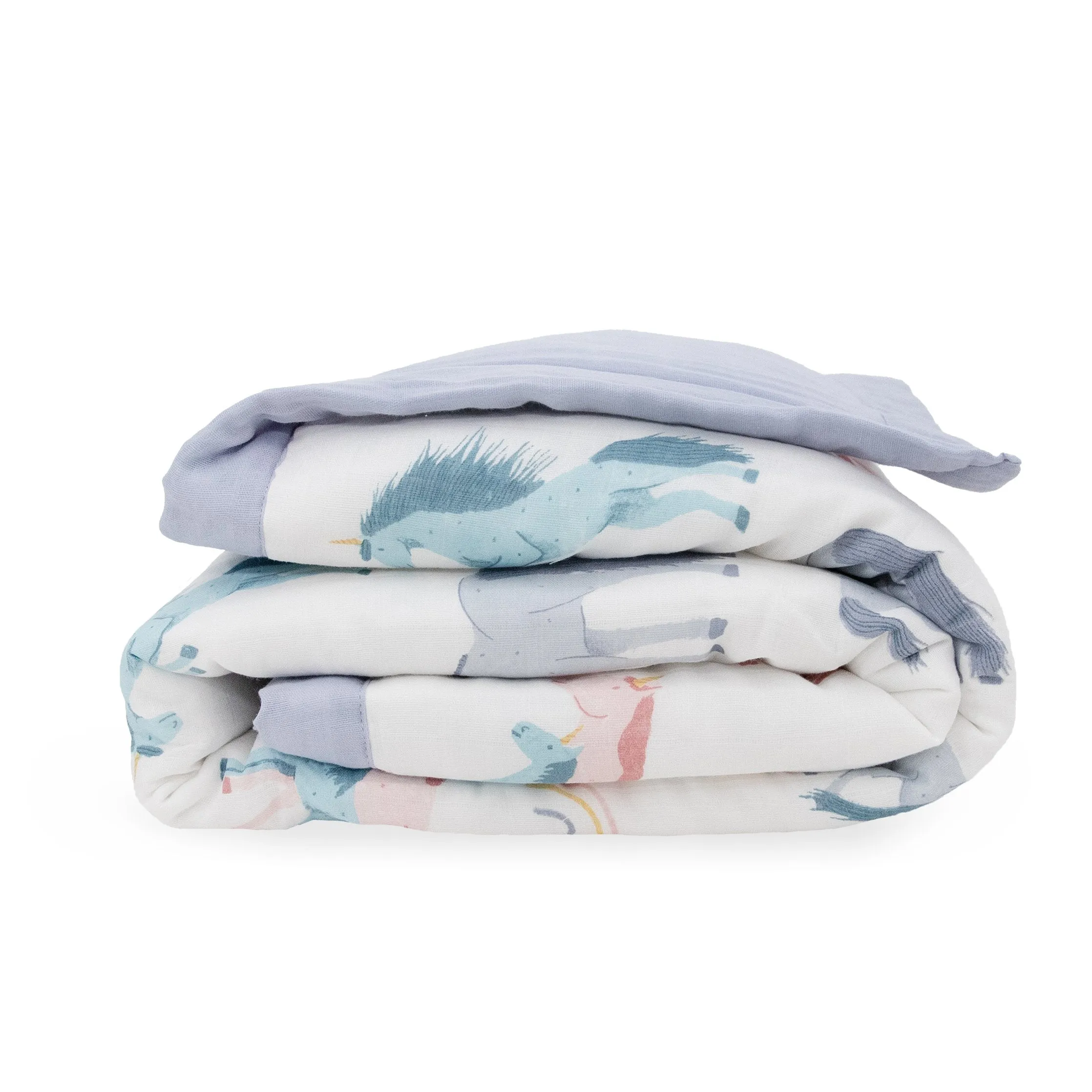 Cotton Muslin Toddler Comforter - Unicorns