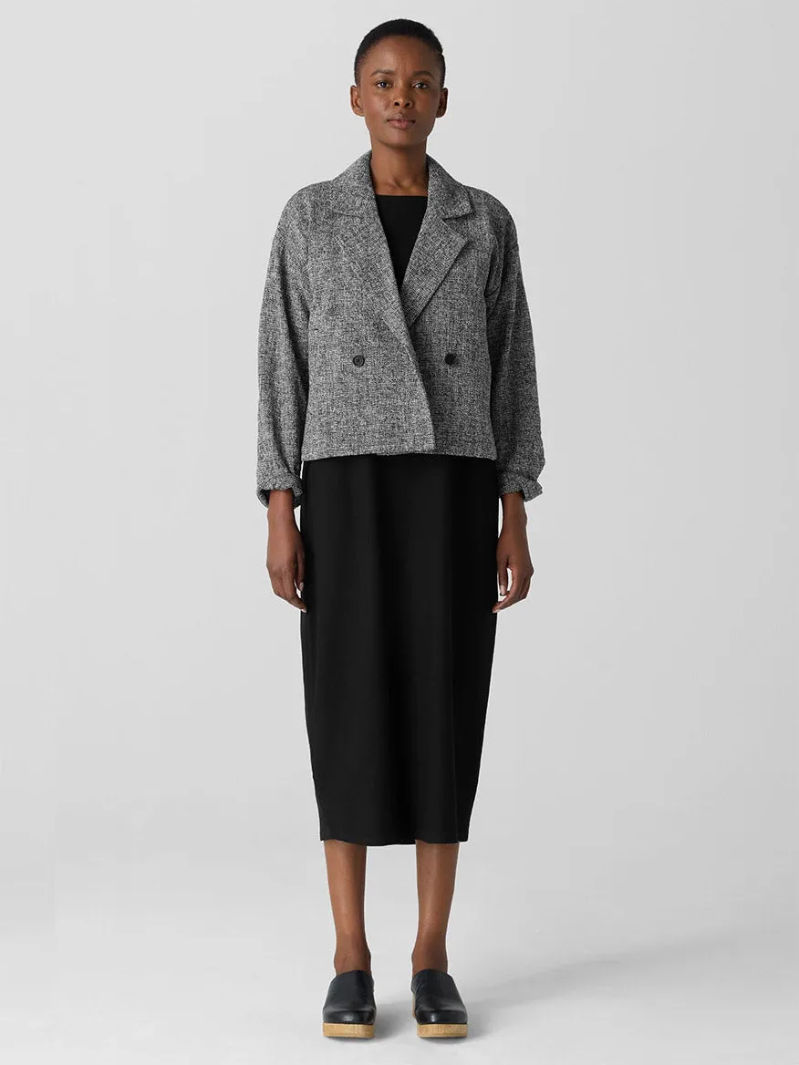 Eileen Fisher Organic Cotton Tweed Short Blazer in Black/White