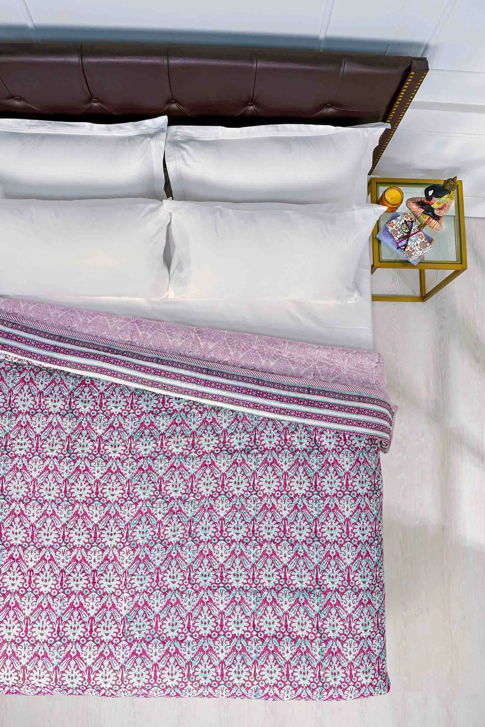 Eshika Jaal Red Cotton Muslin Quilt