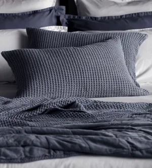 French Blue Big Waffle 100% Cotton Cushion Cover