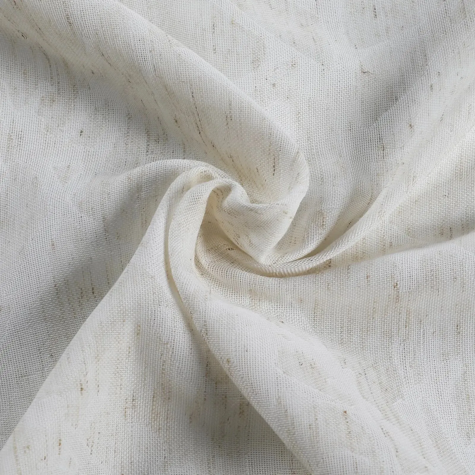 Freya Linen Semi Sheer Jacquard Curtains Pleated