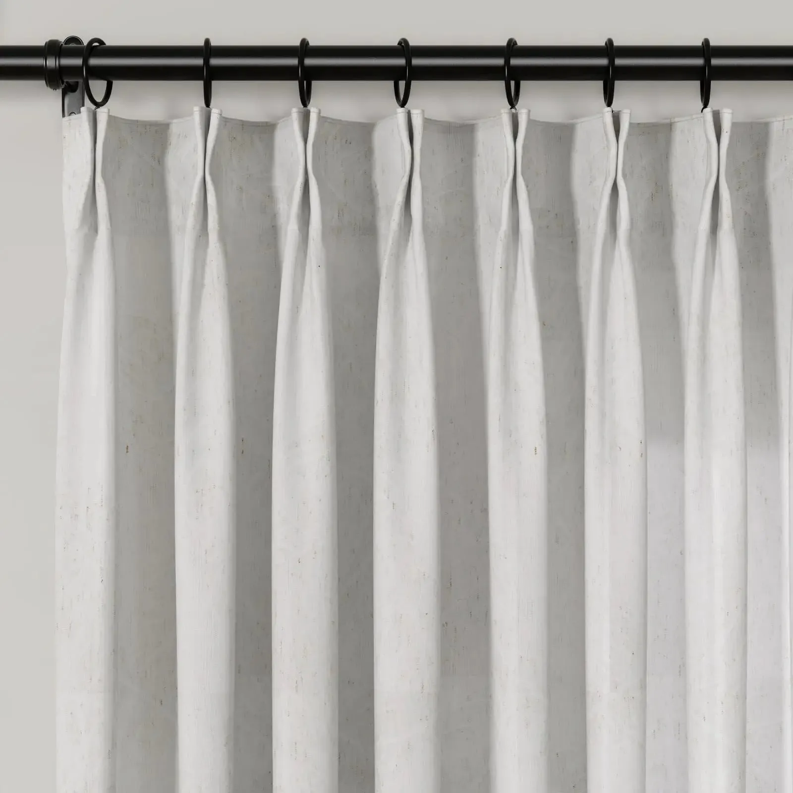 Freya Linen Semi Sheer Jacquard Curtains Pleated