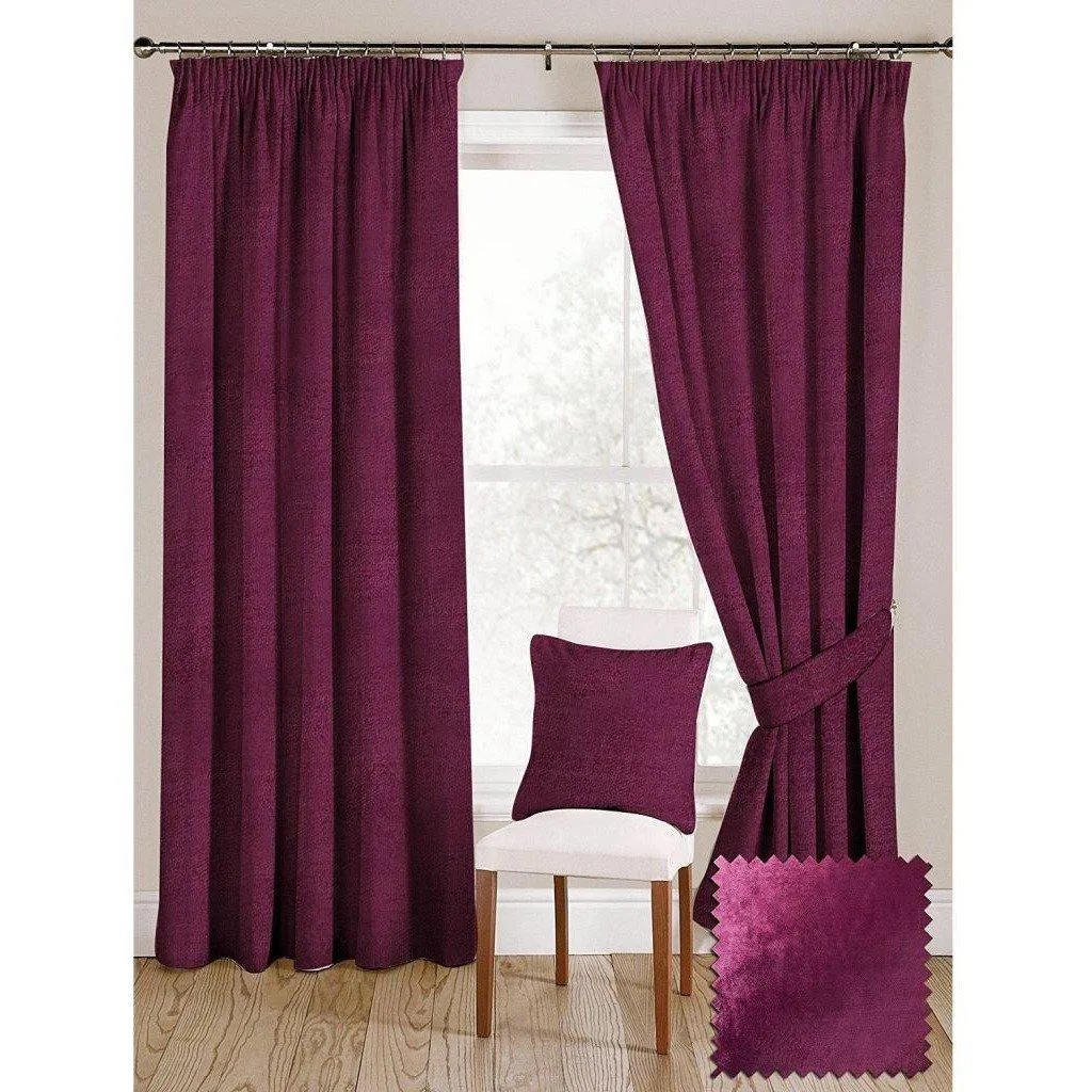 Fuchsia Pink Crushed Velvet Curtains