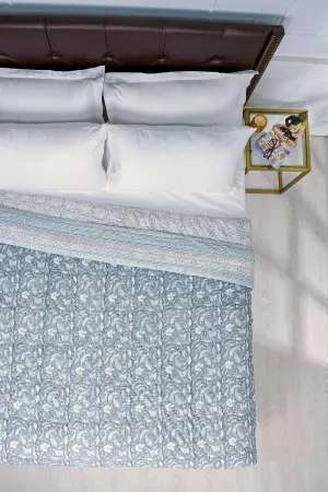 Gulika Paisley Grey Cotton Muslin Quilt