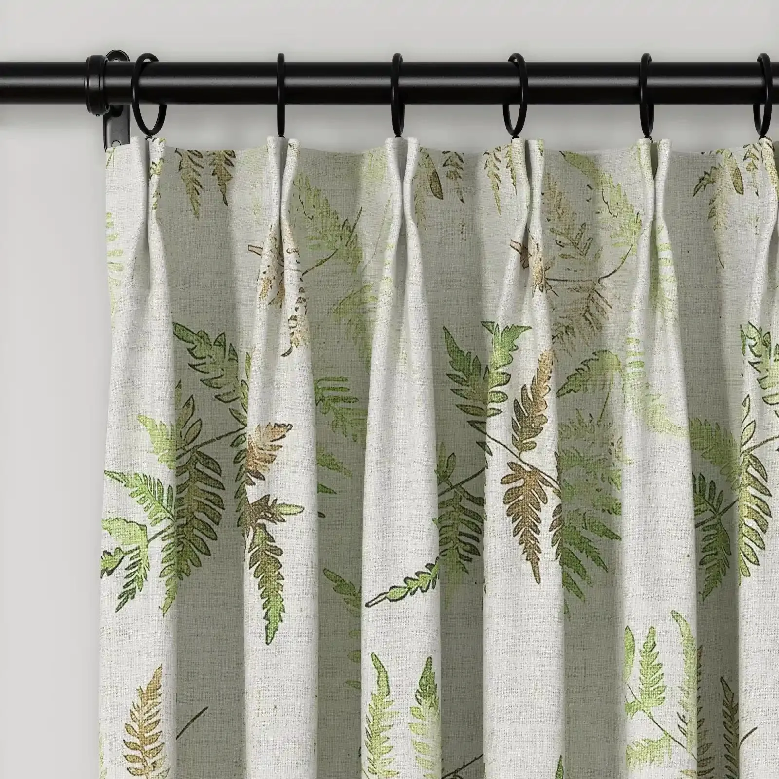 Holly Botanical Serenity Patterned Boho Curtains Pleated