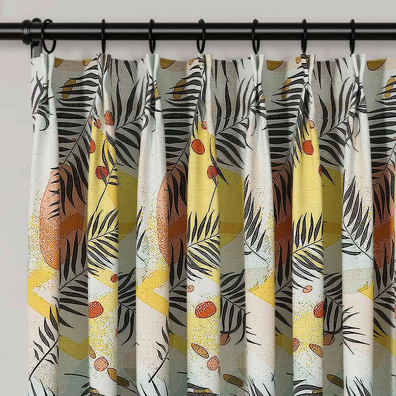 Holly Botanical Serenity Patterned Boho Curtains Pleated