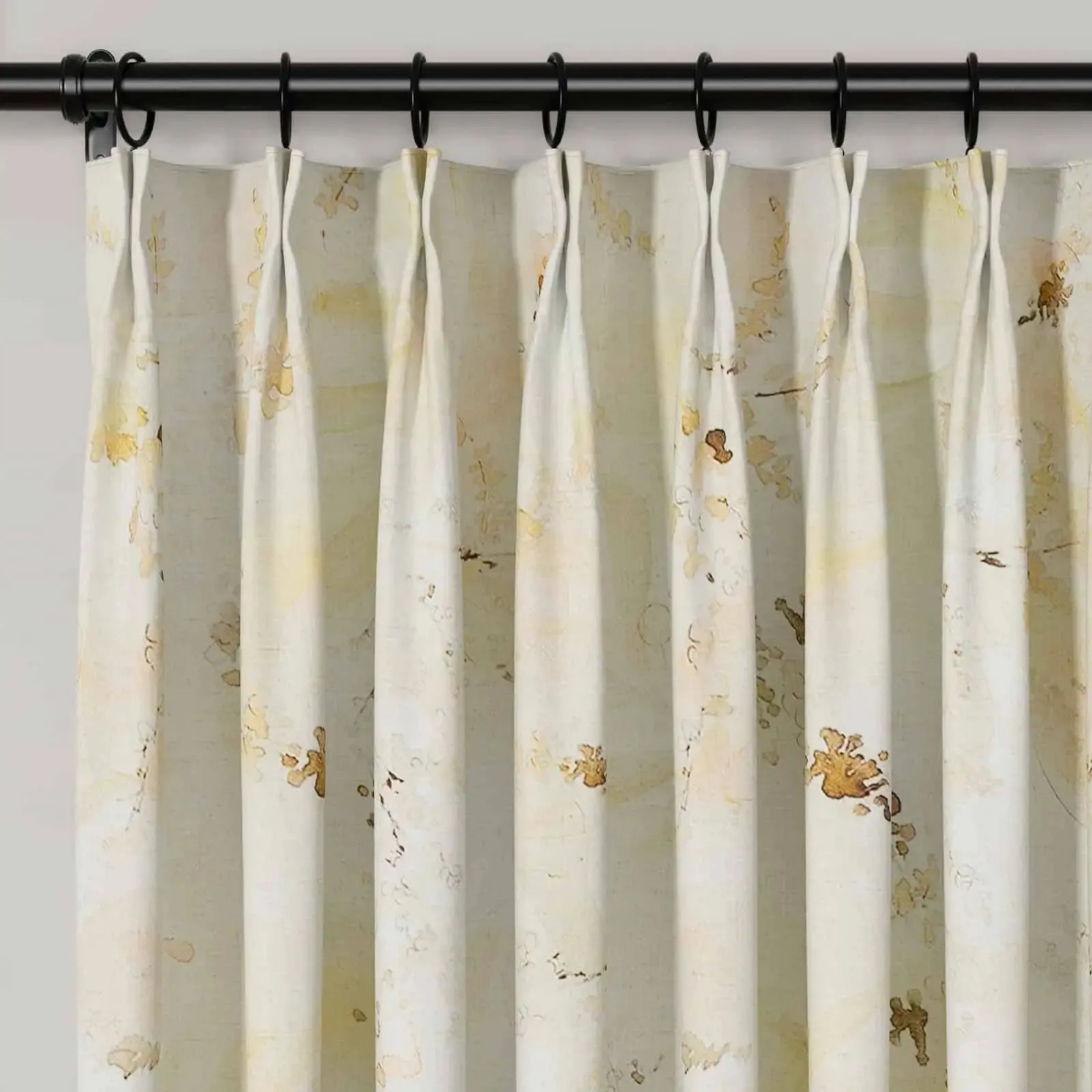 Holly Botanical Serenity Patterned Boho Curtains Pleated