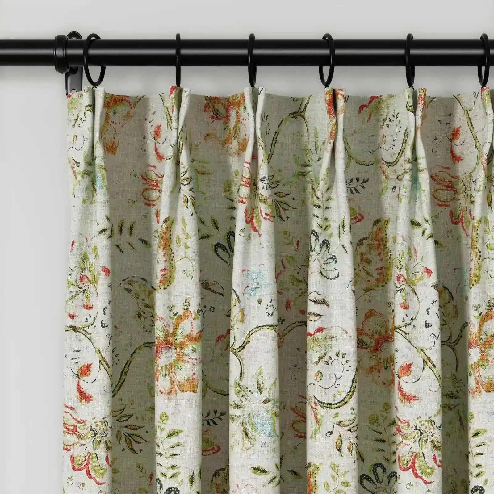 Holly Botanical Serenity Patterned Boho Curtains Pleated