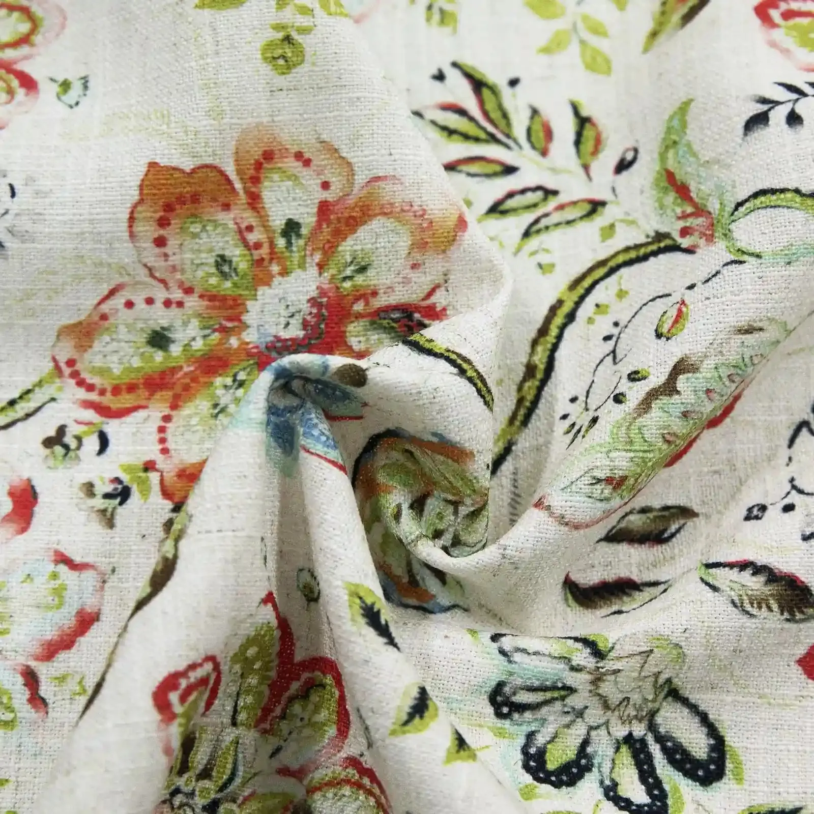 Holly Botanical Serenity Patterned Boho Curtains Pleated