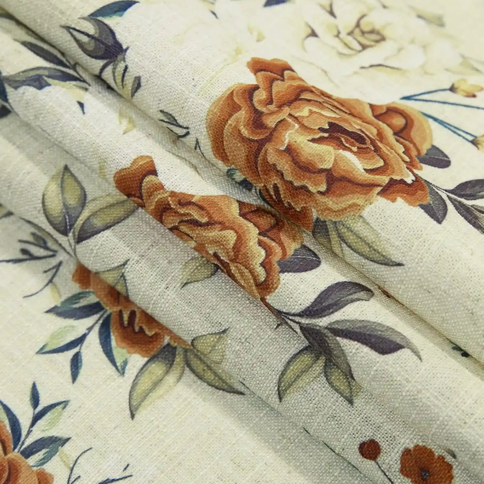 Holly Botanical Serenity Patterned Boho Curtains Pleated