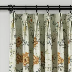 Holly Botanical Serenity Patterned Boho Curtains Pleated