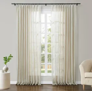 Joy 100% Linen Sheer Curtain Pleated