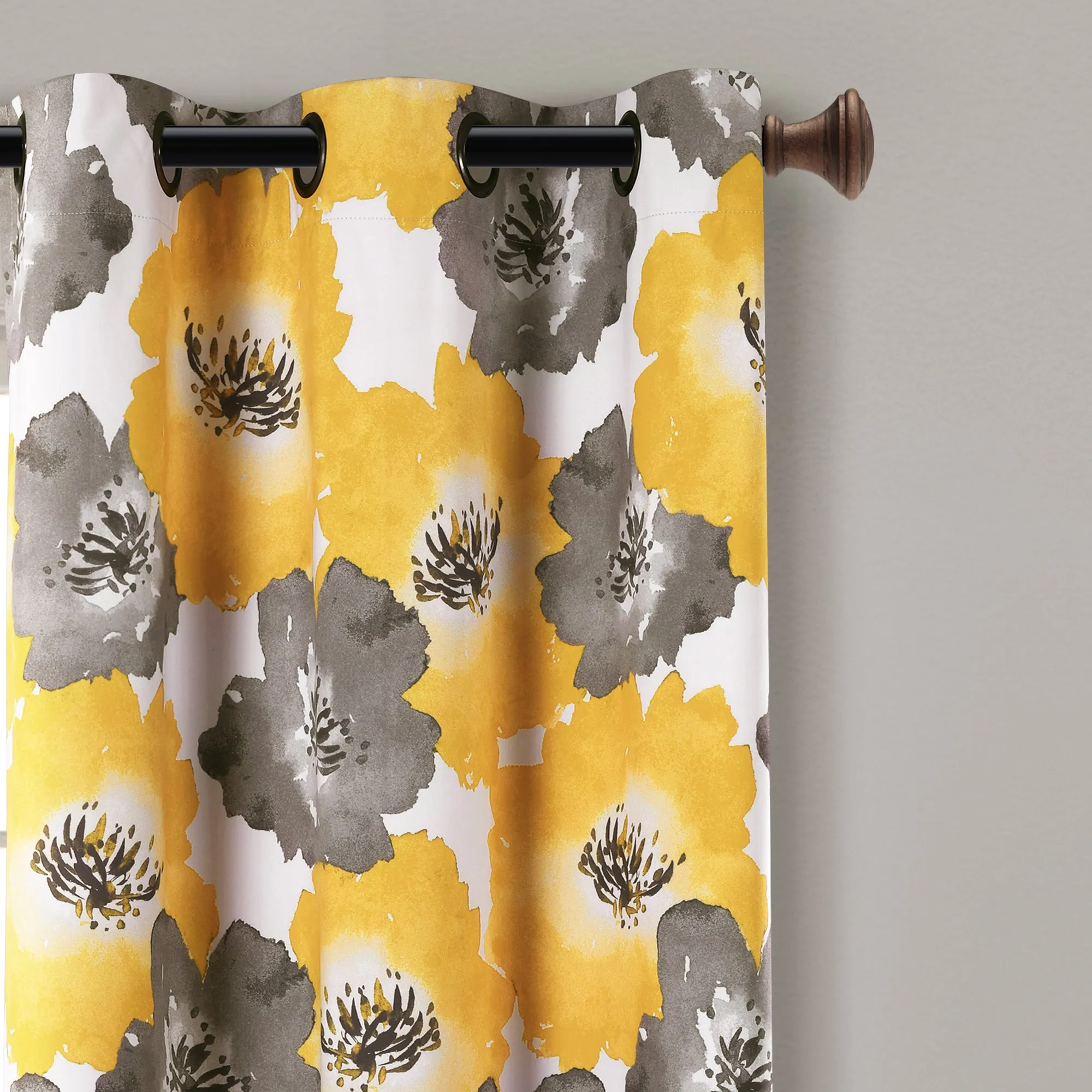 Julie Floral Insulated Grommet Blackout Window Curtain Panels
