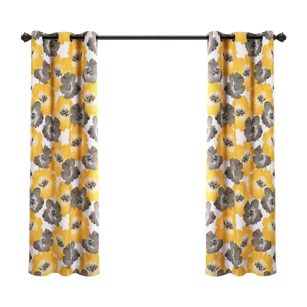 Julie Floral Insulated Grommet Blackout Window Curtain Panels