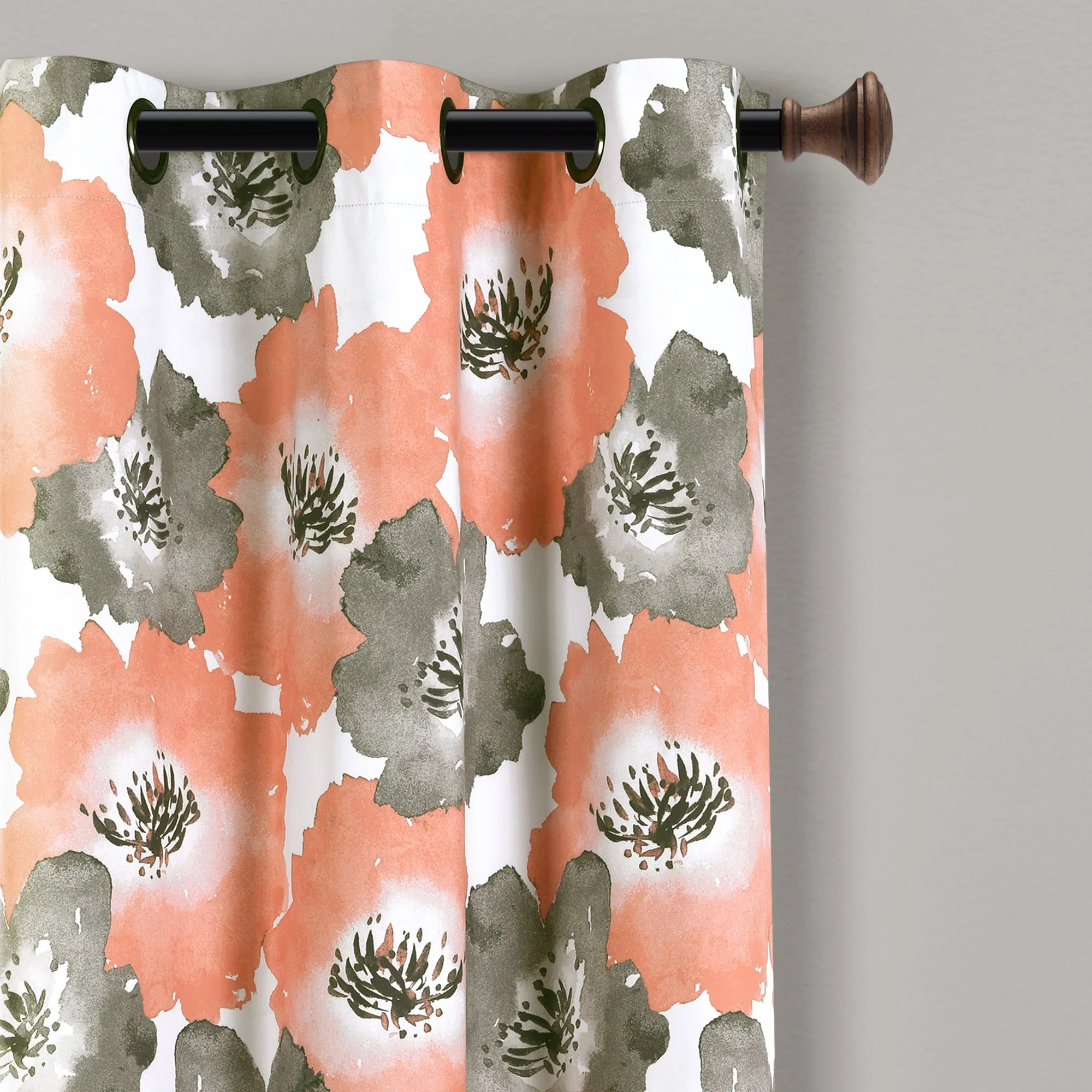 Julie Floral Insulated Grommet Blackout Window Curtain Panels