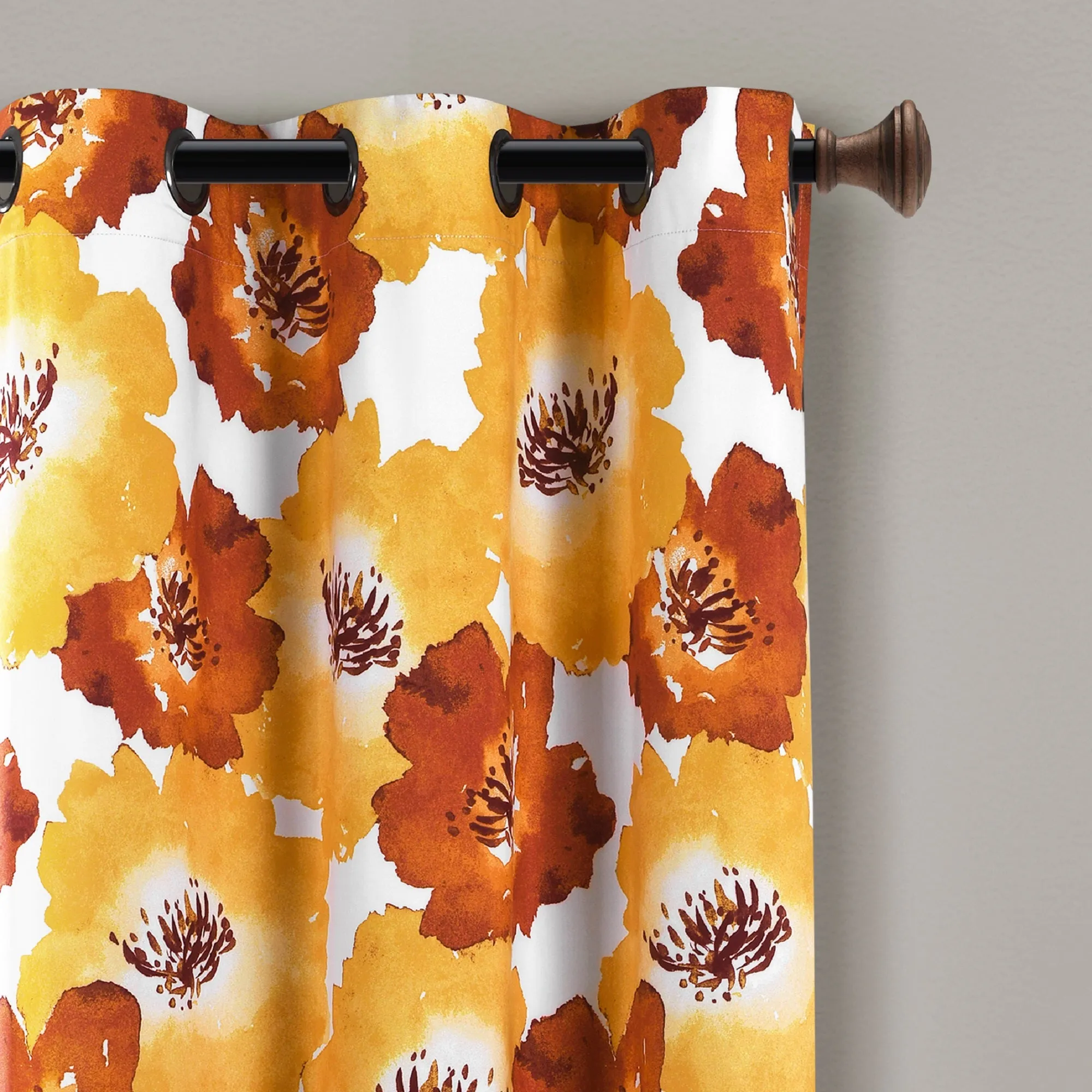 Julie Floral Insulated Grommet Blackout Window Curtain Panels