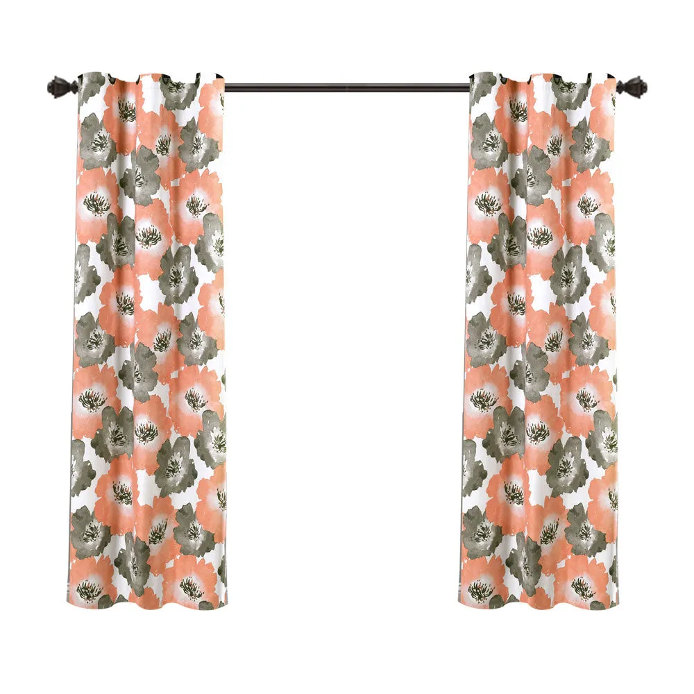 Julie Floral Insulated Grommet Blackout Window Curtain Panels