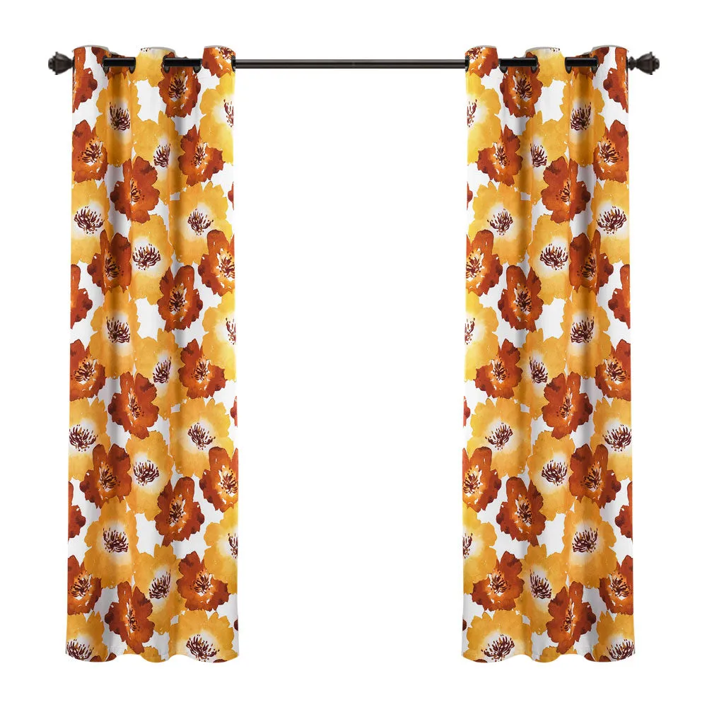 Julie Floral Insulated Grommet Blackout Window Curtain Panels