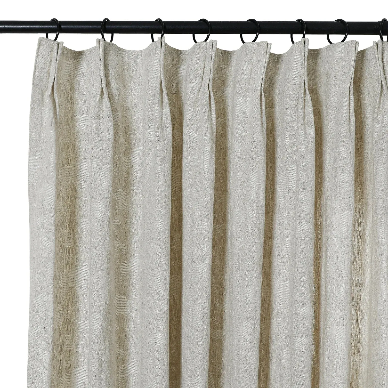 Lance 100% Linen Jacquard Curtain Grommet