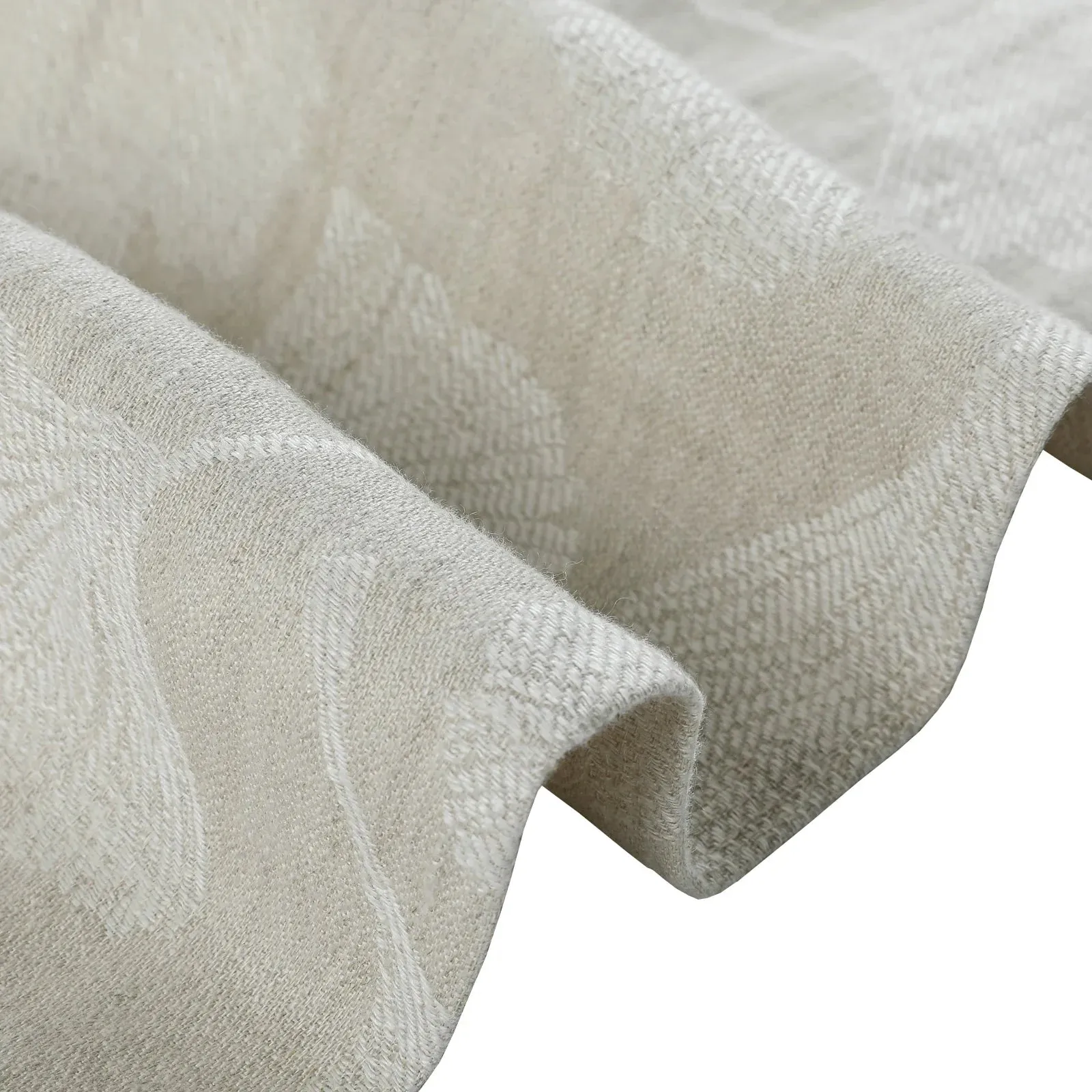 Lance 100% Linen Jacquard Curtain Grommet