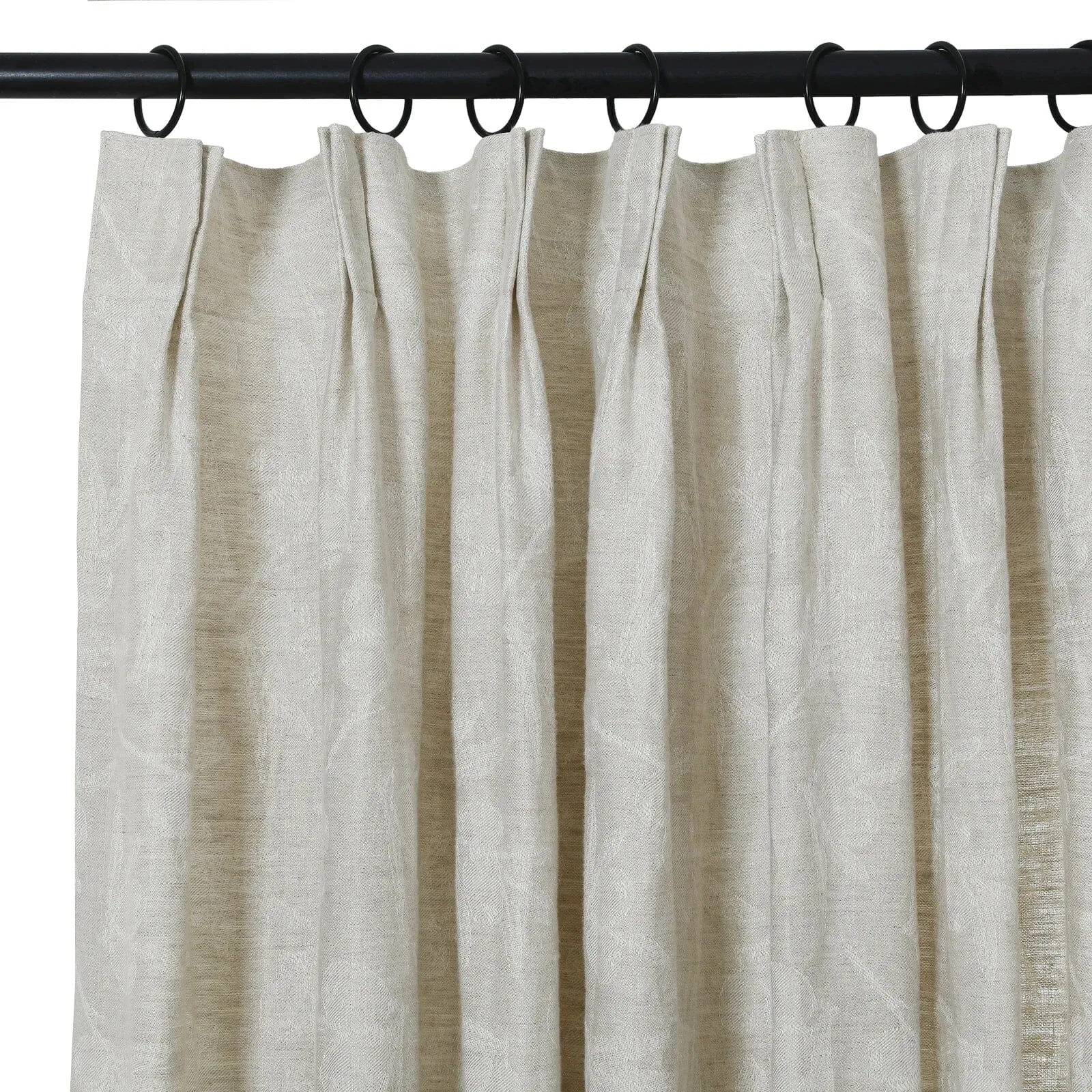 Lance 100% Linen Jacquard Curtain Grommet