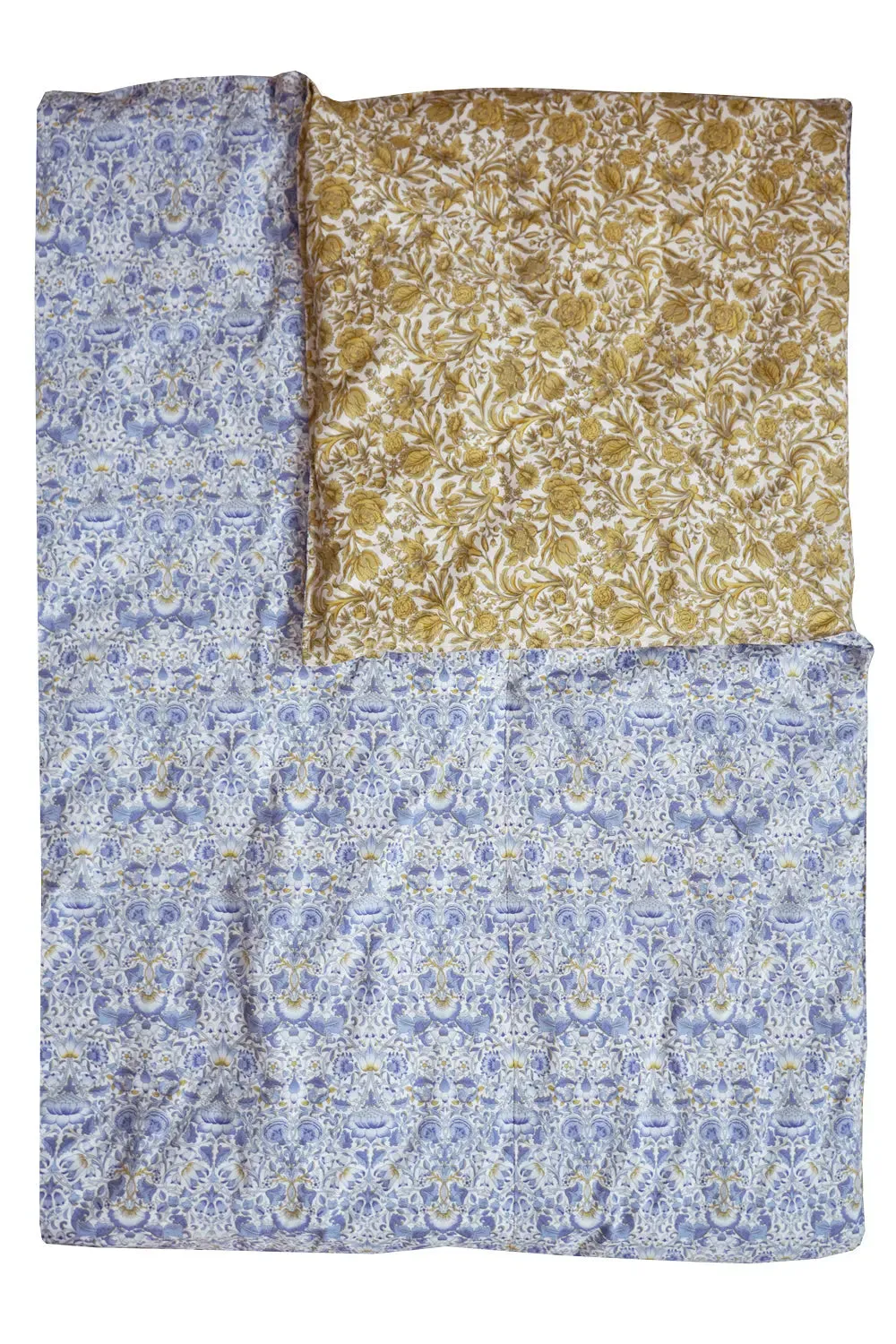 LODDEN CHINA BLUE & SAMBOURNE YELLOW Liberty Reversible Heirloom Quilt
