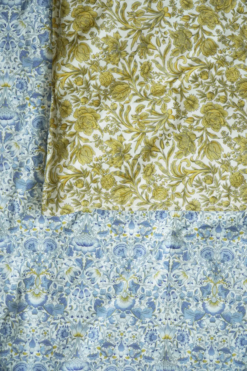 LODDEN CHINA BLUE & SAMBOURNE YELLOW Liberty Reversible Heirloom Quilt