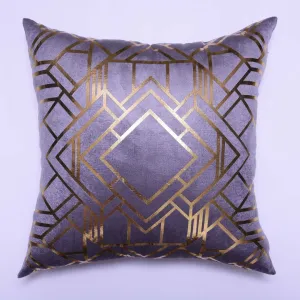 Luxury Foil print Grey Valvet Cushions Cover 16″ x 16″ 1040282