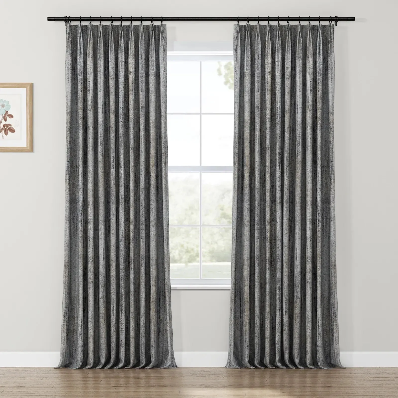 Lydia Rib Jacquard Curtain Pleated