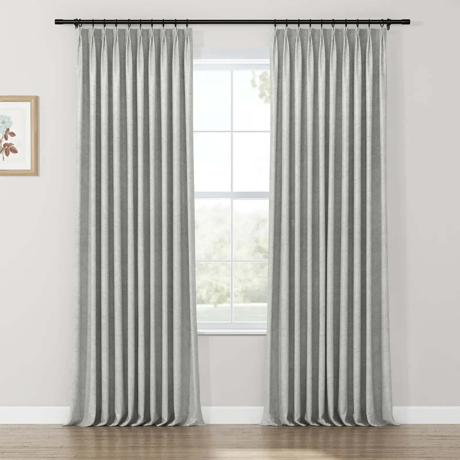 Lydia Semicircle Jacquard Curtain Pleated