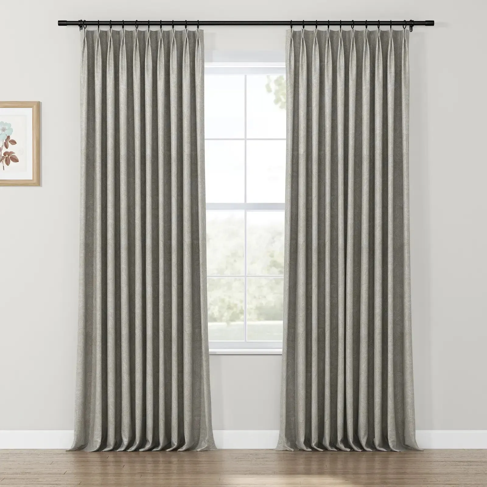 Lydia Semicircle Jacquard Curtain Pleated