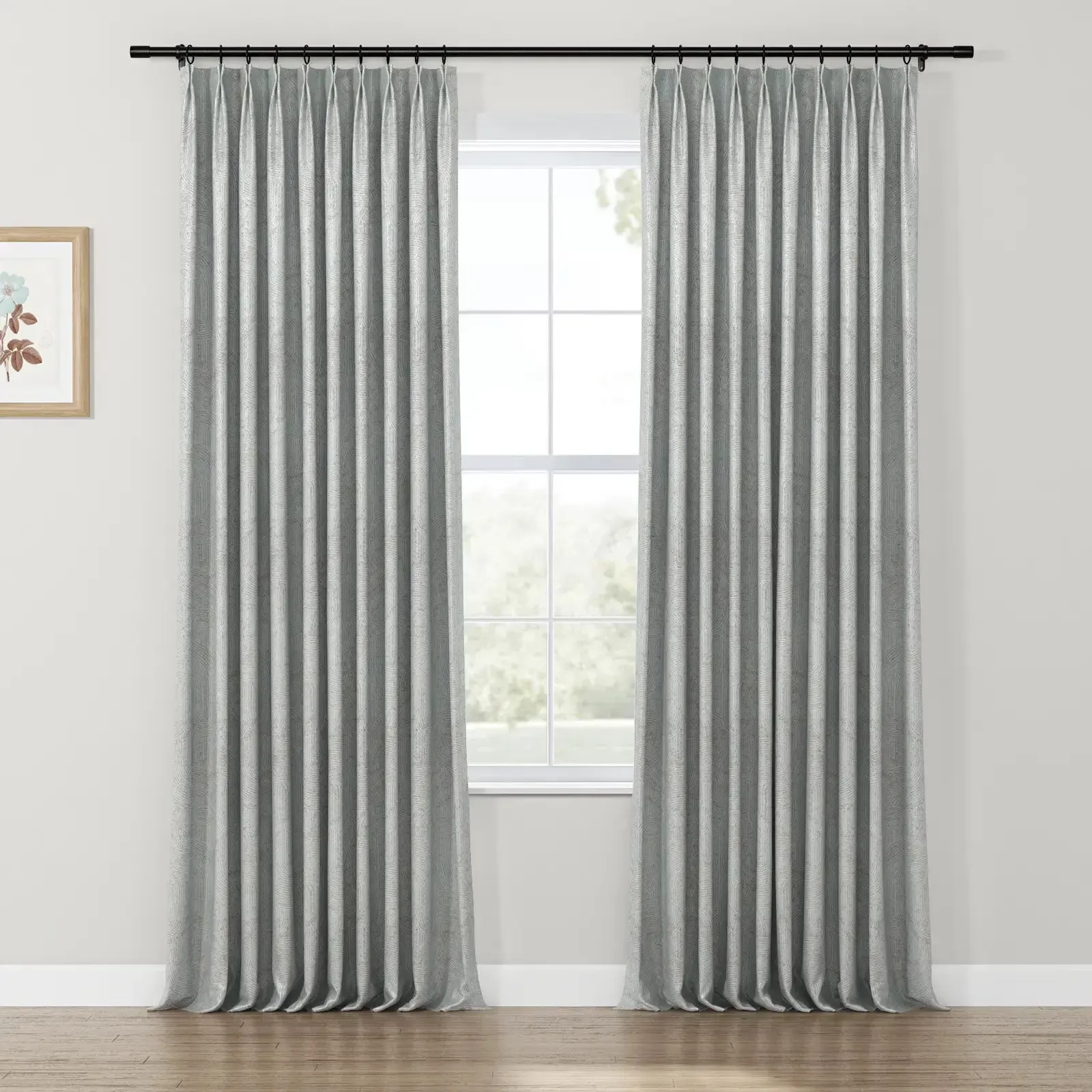 Lydia Semicircle Jacquard Curtain Pleated