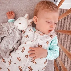 Minky Grey Bunny Personalised Baby Comforter