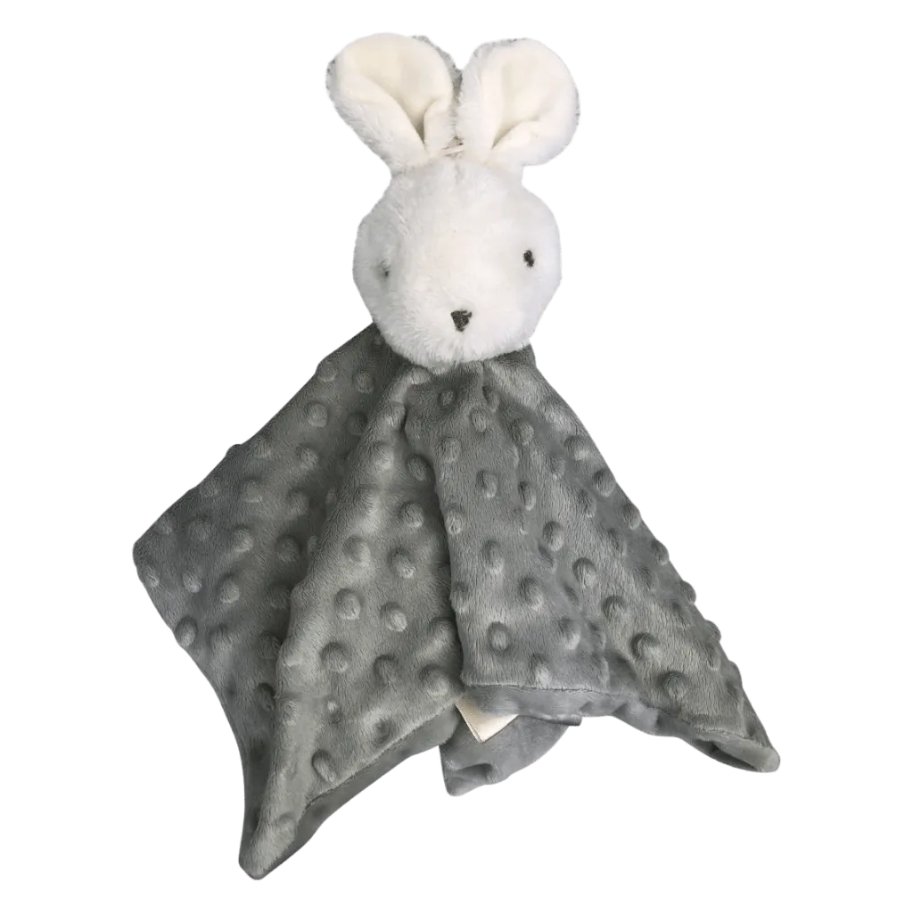 Minky Grey Bunny Personalised Baby Comforter