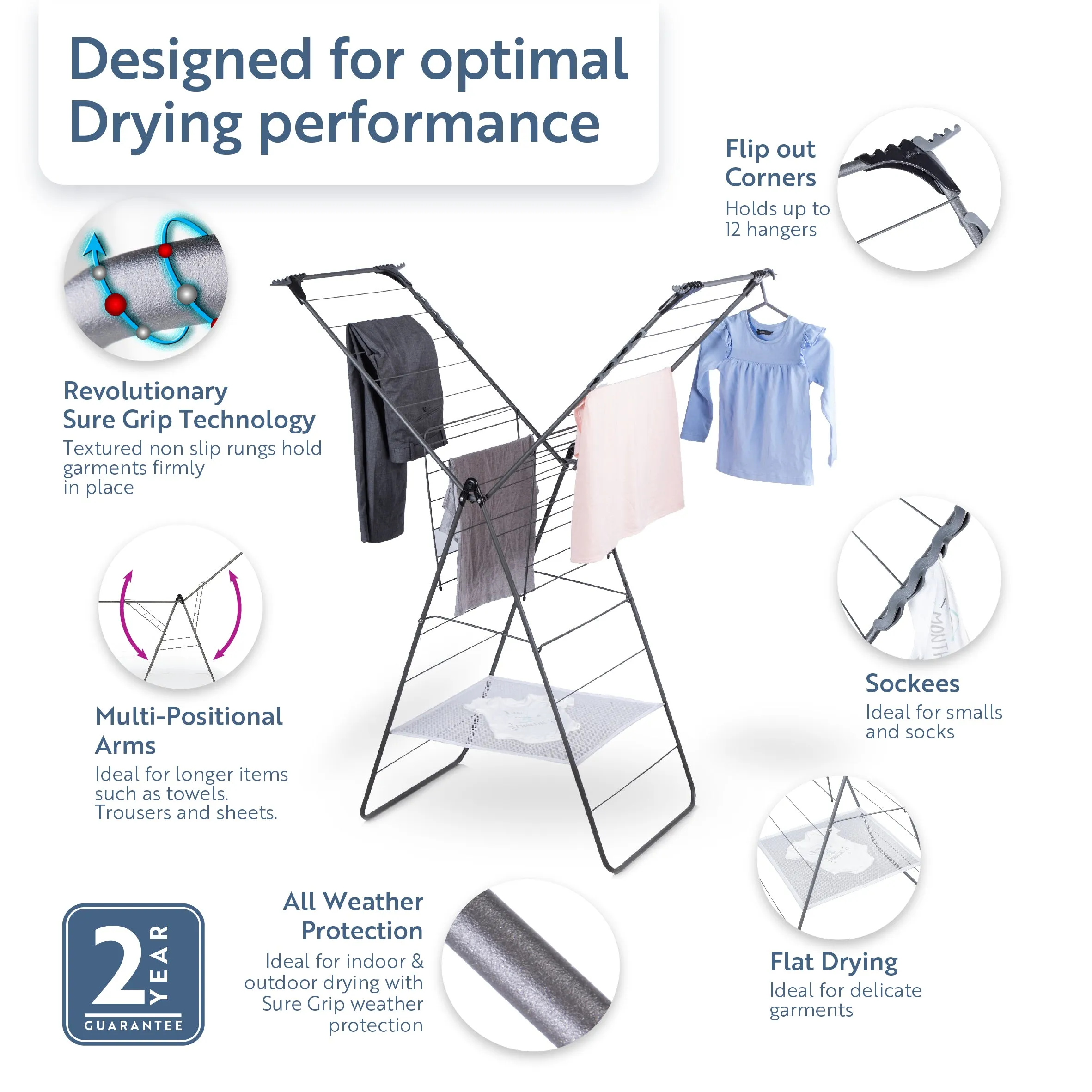 Minky Premium sureGRIP® X-Tra Wing Airer
